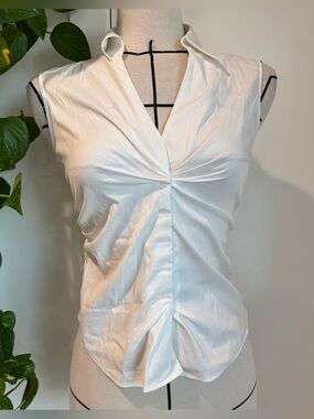 Vintage Armani Collezioni Ruched Sleeveless Top - Size 4